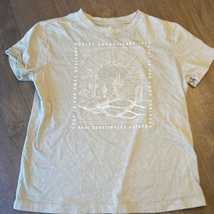 Hurley Olive Green Short Sleeve Tee with Graphic Design